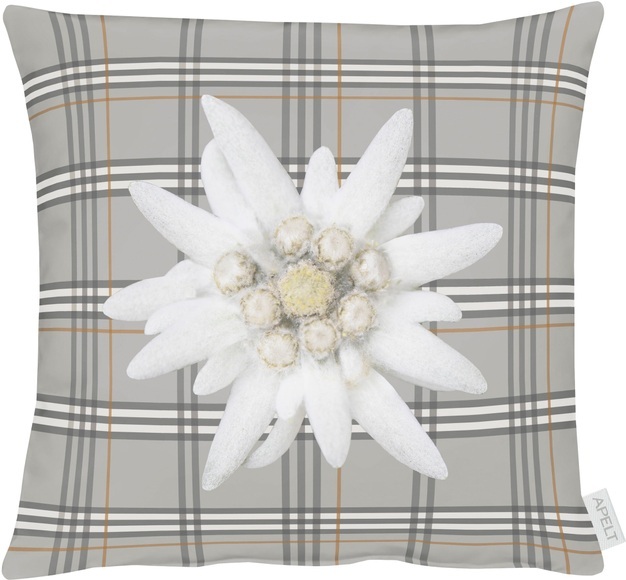 Kissenhülle Edelweiss, Grau-Weiss 46x46 cm
