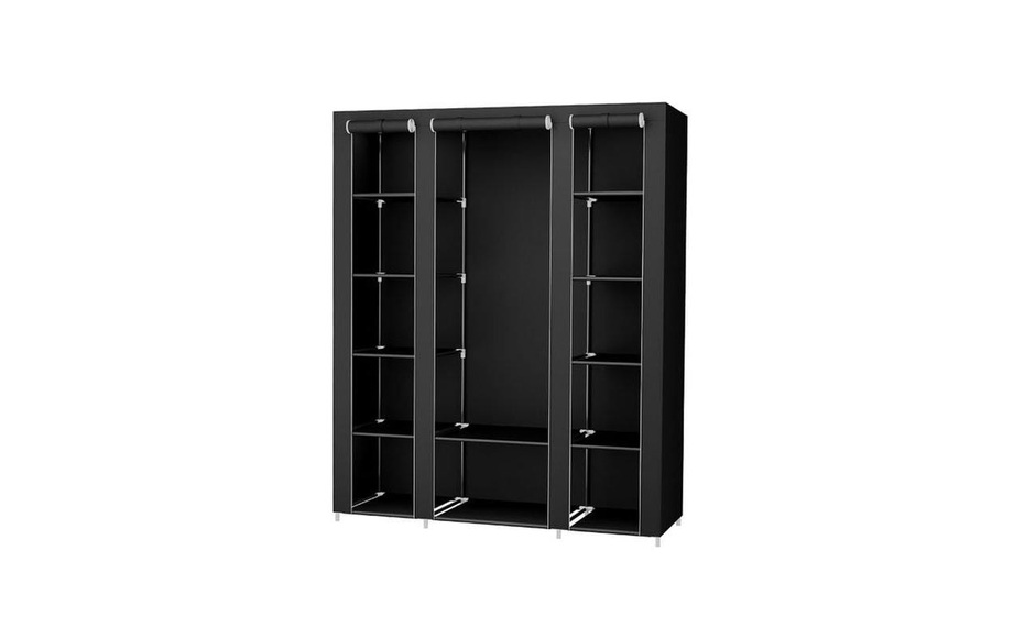 Songmics - Aufbewahrungsmöbel Schwarz 180 x 150 x 45 cm LSF03H
