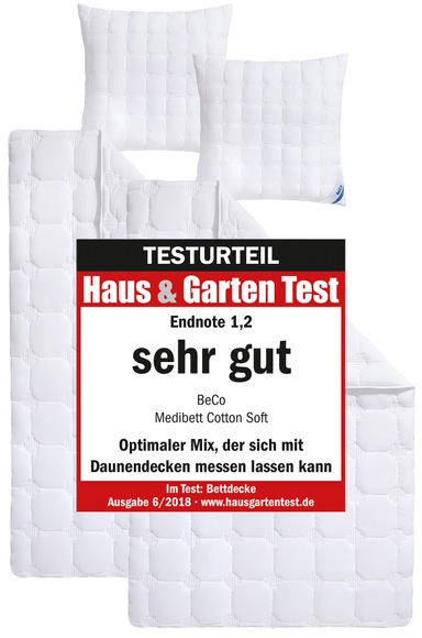 Beco Microfaserbettdecke + Kopfkissen »Medibett Cotton Soft, Bettwaren-Set in 135x200 cm, Sommer oder Winter«, (Spar-Set, 2 Bettdecken+ 2 Kopfkissen), Von Haus & Garten mit Testurteil: 