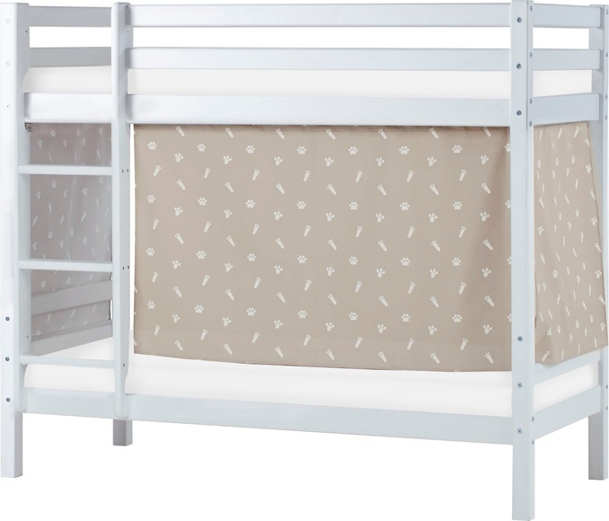 Hoppekids Etagenbett, Liegefläche 70x160 cm, Kiefer weiss lackiert,mit Textilset und wahlweise mit Matratze