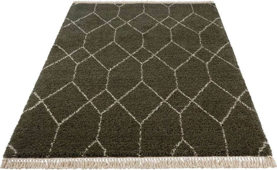 freundin Home Collection Hochflor-Teppich »Panihe«, rechteckig, 35 mm Höhe, Dichter Hochflor mit Fransen, Scandi Look, Wohnzimmer, Schlafzimmer, Robust, Pflegeleicht