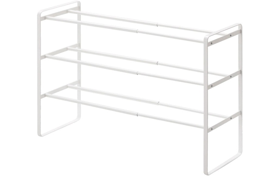 Schwarzes Schuhregal, ausziehbar, 3 Ebenen - L41-70 cm Schwarzes Schuhregal, ausziehbar, 3 Ebenen - L41-70 cm