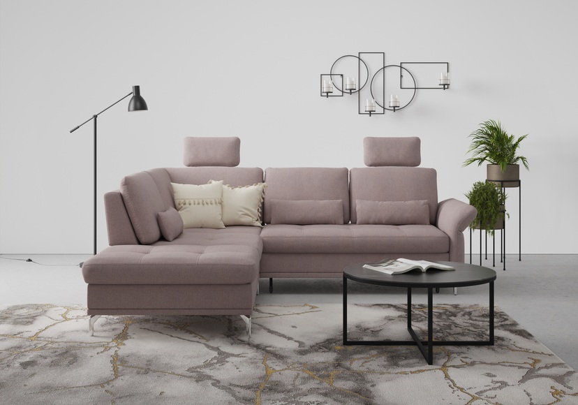 INOSIGN Ecksofa »Palm Beach«, Federkern, mit Sitztiefenverstellung, wahlweise mit Bettfunktion, Bettkasten und Armteilverstellung