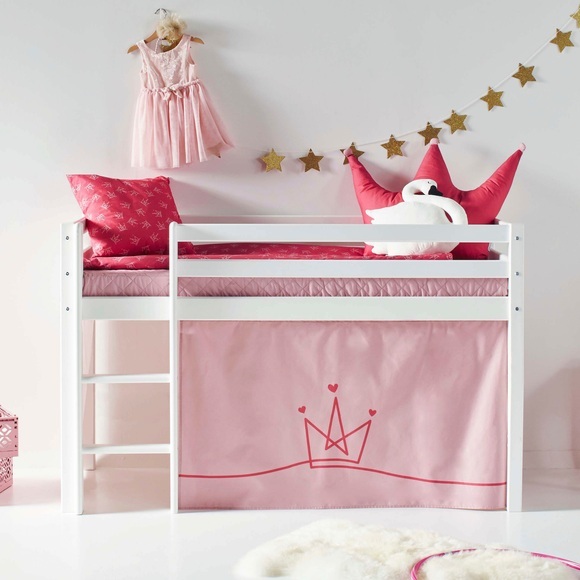 Hoppekids Hochbett, mit Matratze und Textil-Set