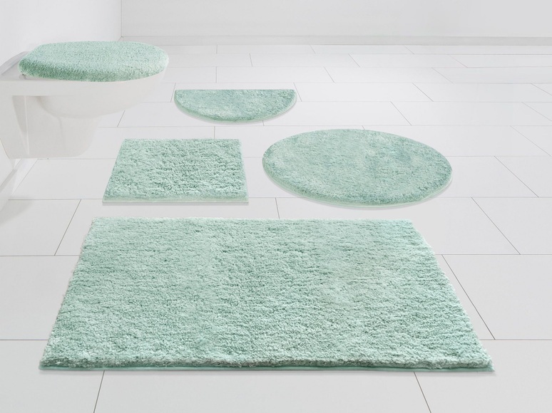 my home Badematte »Jos«, Höhe 22 mm, rutschhemmend beschichtet, fussbodenheizungsgeeignet-schnell trocknend, Badematten in Pastell-Farben, Badteppich als 3 teiliges Set erhältlich