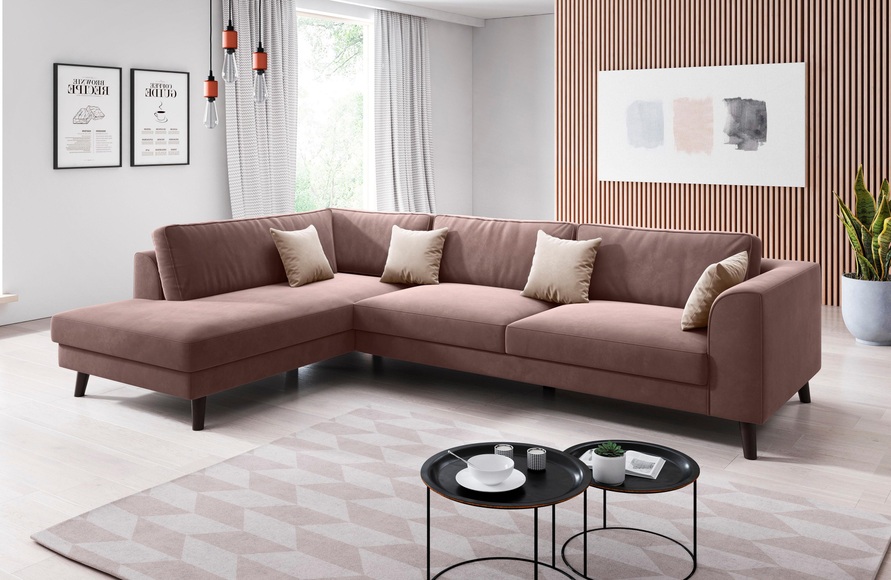 INOSIGN Ecksofa »Laurentia«, mit 4 Zierkissen, Ottomane links oder rechts bestellbar