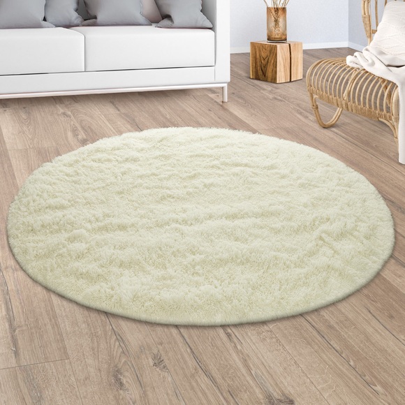 Paco Home Hochflor-Teppich »Silky 591«, rund, 33 mm Höhe, Uni Farben, besonders weich und kuschelig, ideal im Wohnzimmer & Schlafzimmer