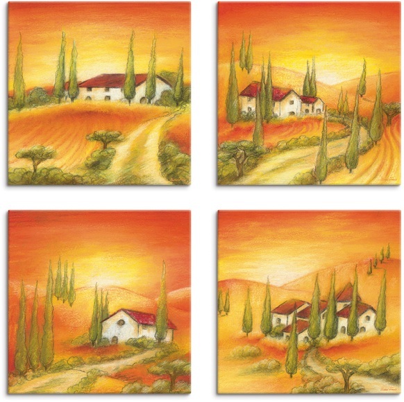 Artland Leinwandbild »Toskanisches Dorf I, -II, -III, -IV«