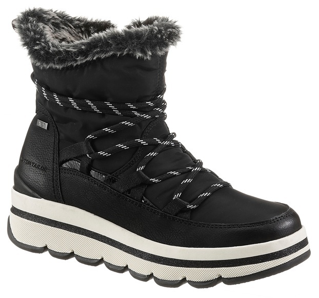 TOM TAILOR Winterboots, mit Fellimitat-Kragen