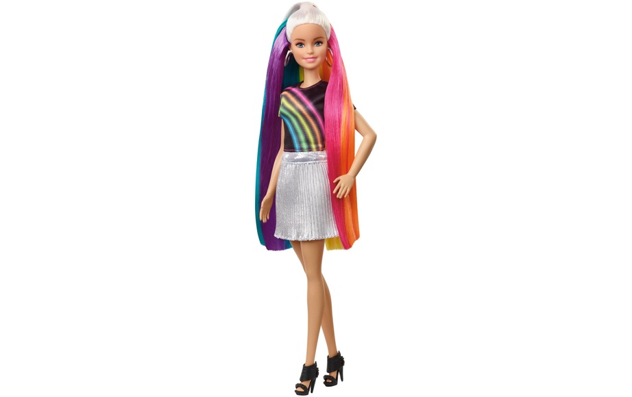 Barbie Regenbogen-Glitzerhaar Puppe, Zufallsauswahl