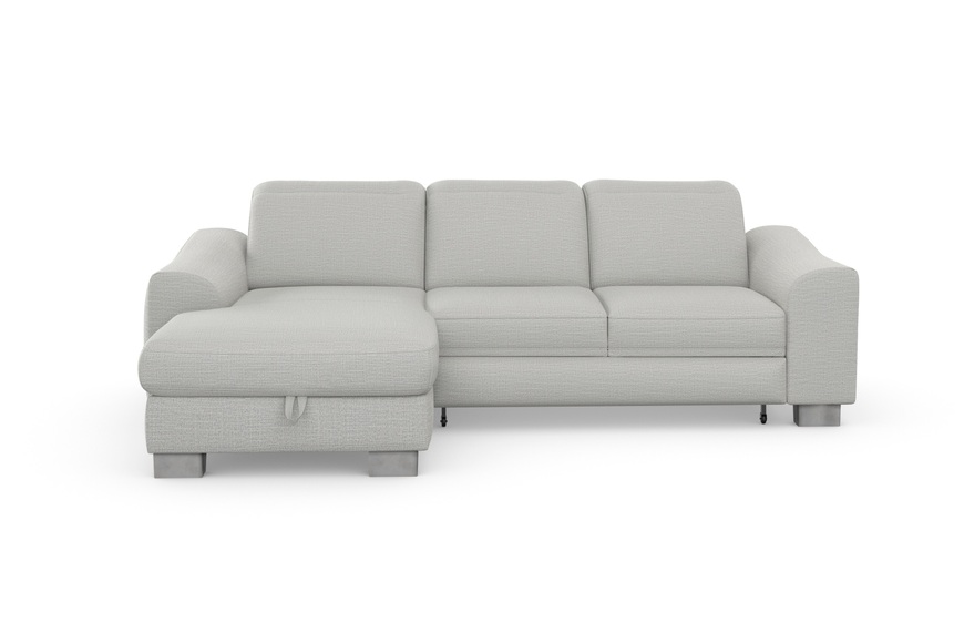 sit&more Ecksofa »Durness«, mit Federkern und hochwertigen Edelstahlfüssen, wahlweise mit Kopfteilverstellung, Bettfunktion und Bettkasten oder mit Bettfunktion und Bettkasten