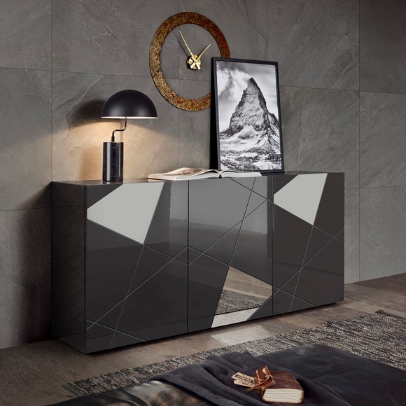 LC Sideboard »Vittoria Sideboard«, Breite 181 cm, Front mit Siebdruck und Spiegel
