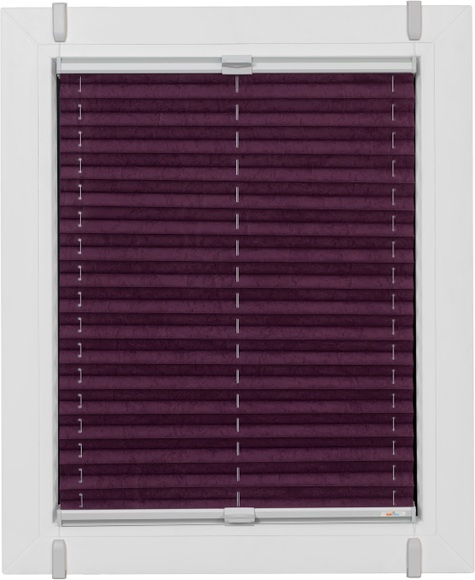 sunlines Plissee »One Size Style Crush«, blickdicht, ohne Bohren, verspannt, Zubehörfarbe grau, zum Klemmen