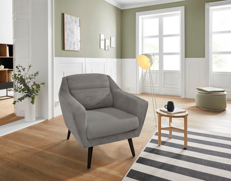 andas Sessel »Bille«, mit Naht im Rückenkissen und Eiche-Beinen, Design by Morten Georgsen