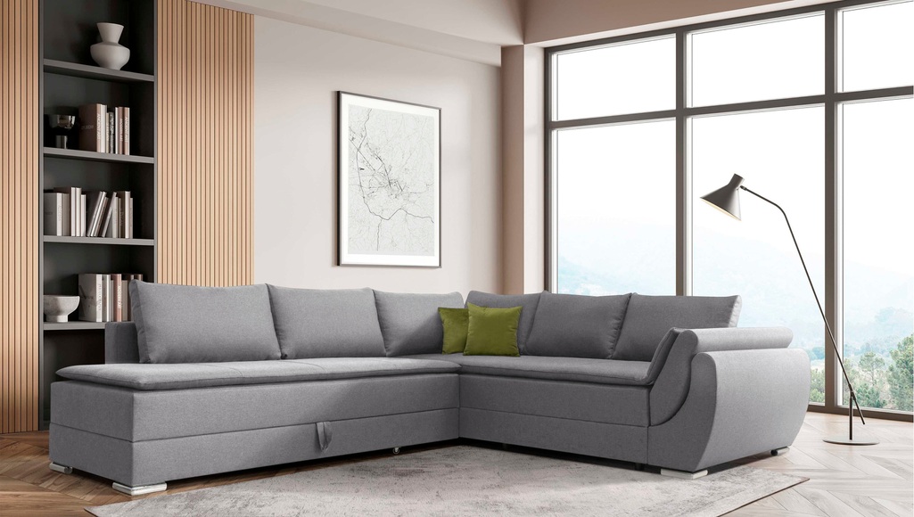INOSIGN Ecksofa »Göteborg«, mit Boxspring-Bettfunktion und Bettkasten, Dauerschlaffunktion inkl. Topper