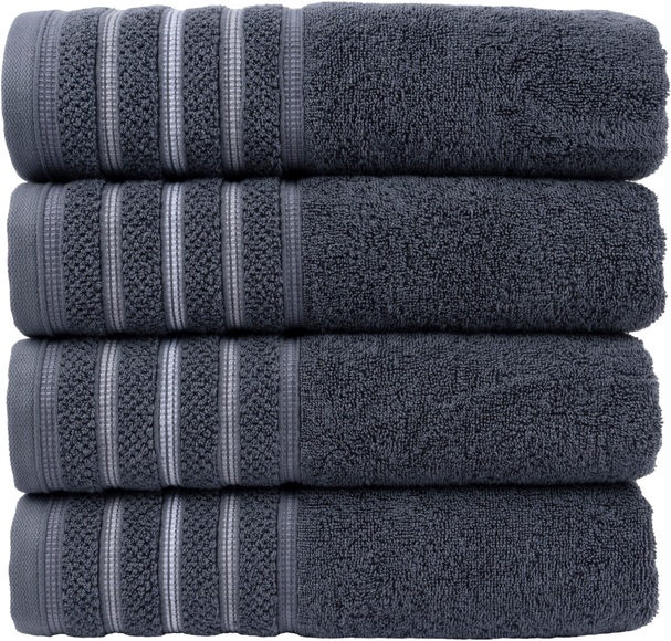 Home affaire Handtuch Set »Safien mit Streifenbordüre«, Set, 4 tlg., Frottier, Handtuch oder Badetuch Set, Premium 550gr/m², Bio-Baumwolle