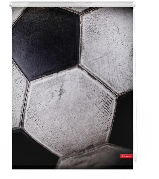 LICHTBLICK ORIGINAL Seitenzugrollo »Rollo Klemmfix, ohne Bohren, blickdicht, Retro Fussball - Schwarz-Weiss«, blickdicht, Sichtschutz-Blendschutz, freihängend