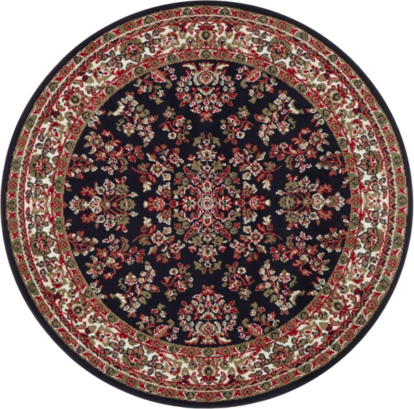 DELAVITA Teppich »Halton«, rund, 8 mm Höhe, Kurzflor, Vintage Design, Orient Optik, Wohnzimmer, Schlafzimmer, Arbeitszimmer, Robust, Pflegeleicht, Gekettelt