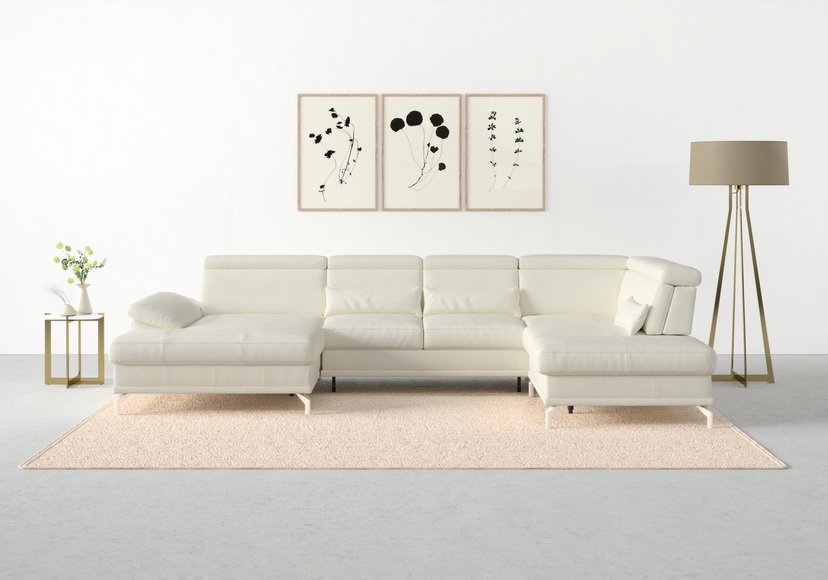 sit&more Wohnlandschaft »Cabrio«, Sitztiefenverstellung und Federkern, jeweils inklusive 3 Nierenkissen