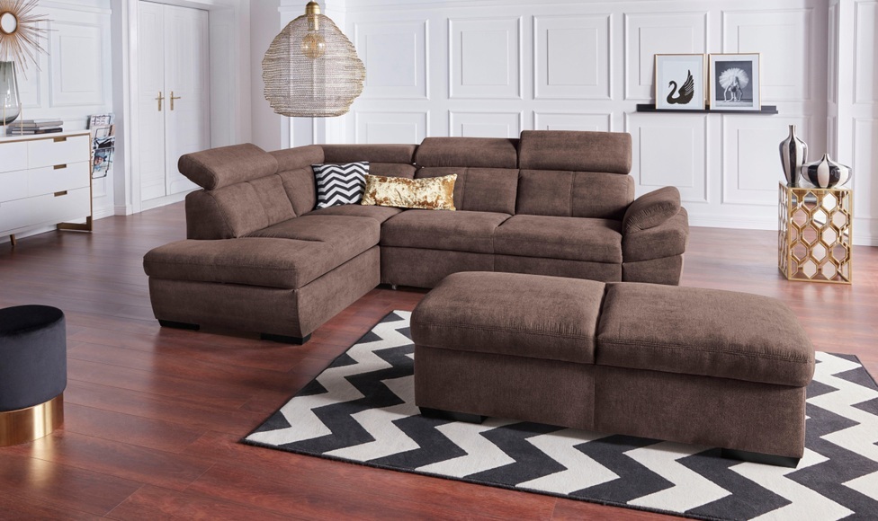 exxpo - sofa fashion Ecksofa, inklusive Kopfteil- und Armteilverstellung, wahlweise mit Bettfunktion