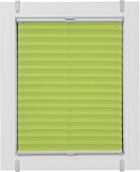 sunlines Plissee »One Size Style Crepe«, blickdicht, ohne Bohren, verspannt, Zubehörfarbe grau, zum Klemmen