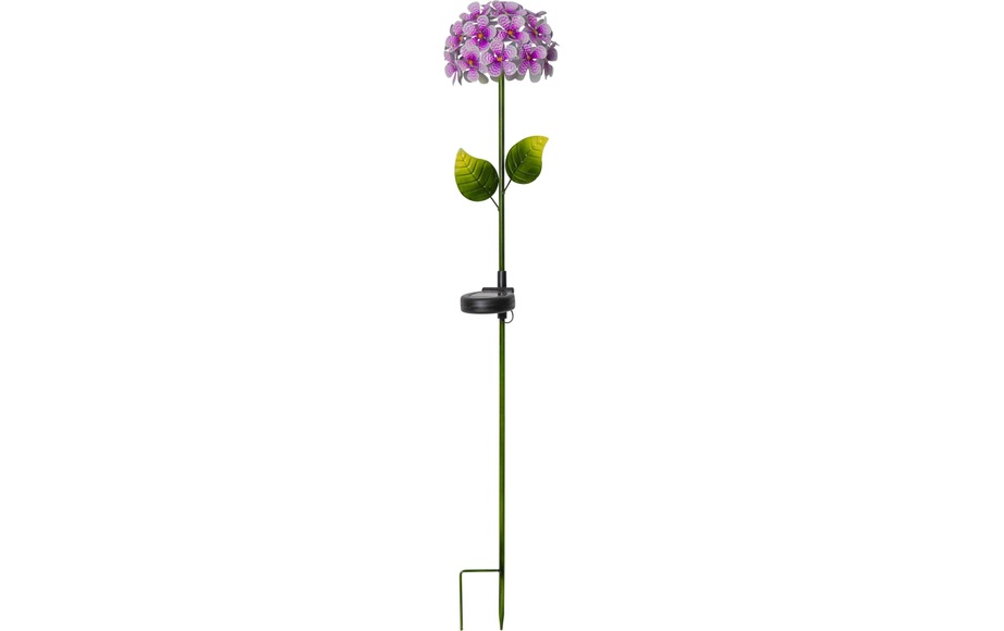 Solarleuchte Hotensia in Form einer Blume, pink