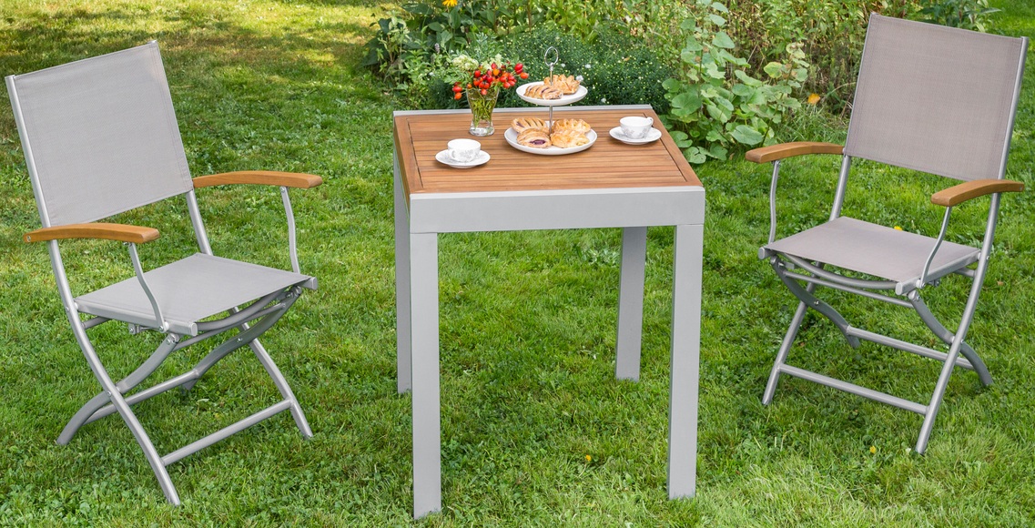 MERXX Gartentisch »Balkonauszieh-tisch«, Akazienholz/Alu, ausziehbar, 130x65 cm, braun