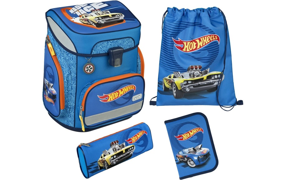 Scooli Schulthek-Set EasyFit, Hot Wheels, 5-teilig, HWES8255