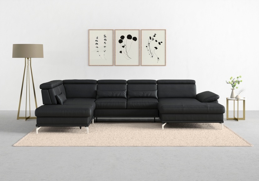 sit&more Wohnlandschaft »Cabrio«, Sitztiefenverstellung und Federkern, jeweils inklusive 3 Nierenkissen