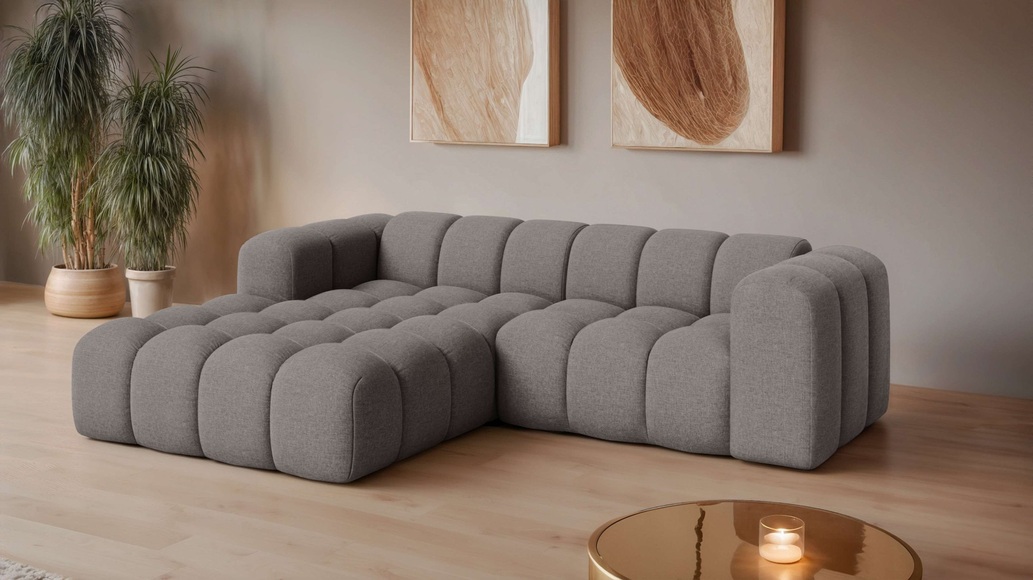GOODproduct Ecksofa »KALLIE Design-Sofa mit Wellenunterfederung, Bubble-Optik, 248/186/72cm« moderne Steppung, hoher Sitzkomfort und modernes Design