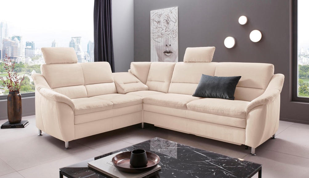 Places of Style Ecksofa »Cardoso«, Federkern, wahlweise mit Bett, Schubkasten, teilweise Relaxfunktion