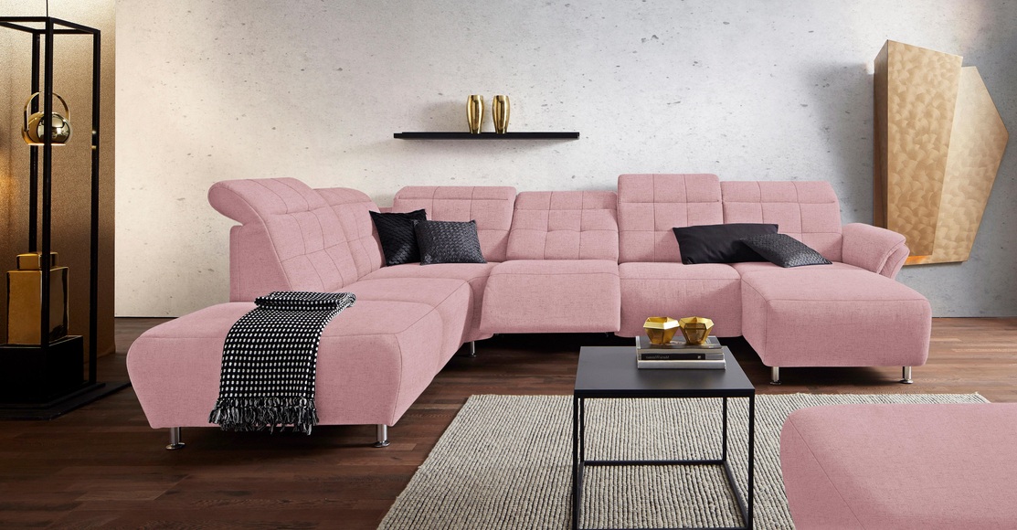 Places of Style Wohnlandschaft »Manhattan«, 2 Sitze mit elektrischer Relaxfunktion, verstellbare Armlehnen