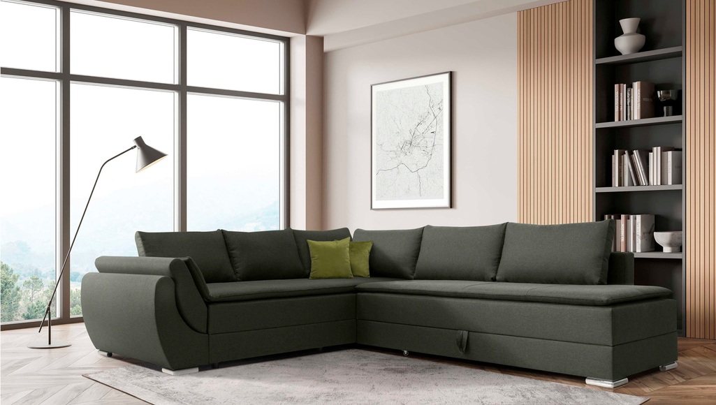 INOSIGN Ecksofa »Göteborg«, mit Boxspring-Bettfunktion und Bettkasten, Dauerschlaffunktion inkl. Topper