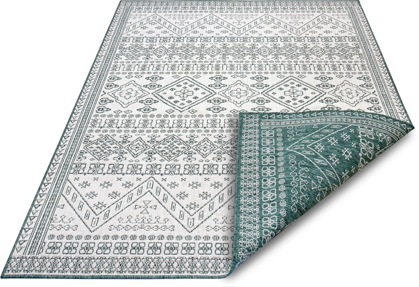 NORTHRUGS Teppich »Doha«, rechteckig, 5 mm Höhe, In- und Outdoor Teppich, Wendbar, gekettelt, strapazierfähig, pflegeleicht, Wohnzimmer, Balkon, Garten, in der EU Hergestellt