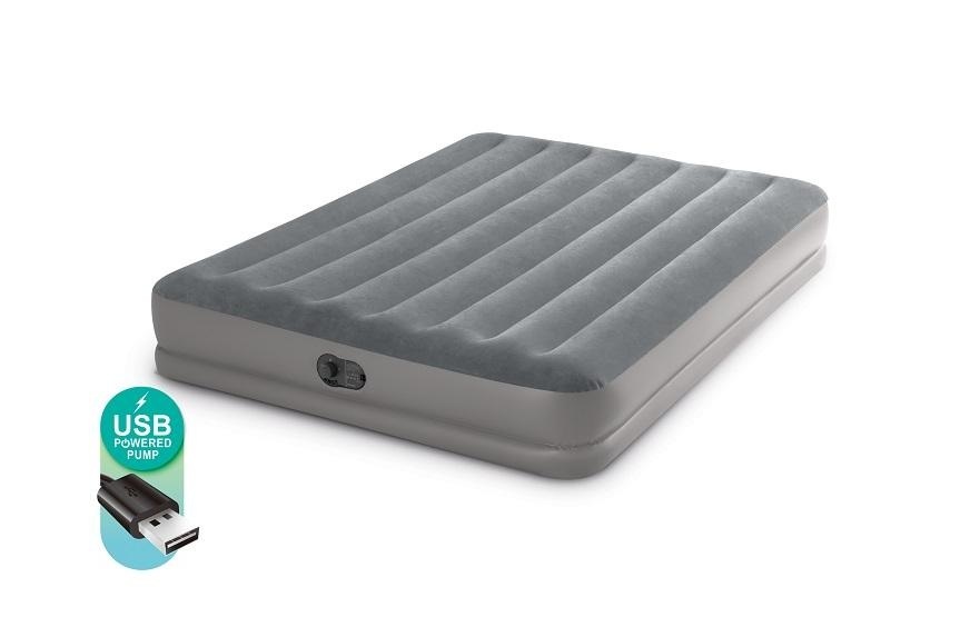 Intex 64114 Luftbett DuraBeamPrestige Queen mit FastFill USB Pumpe