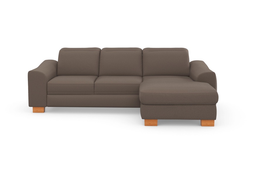 sit&more Ecksofa »Durness«, mit Federkern und hochwertigen Massivholzfüssen, wahlweise mit Kopfteilverstellung, Bettfunktion und Bettkasten oder mit Bettfunktion und Bettkasten