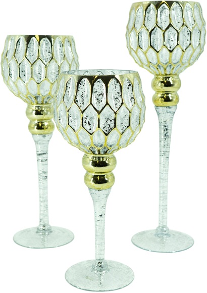 NOOR LIVING Kerzenhalter »Cordoba, Weihnachtsdeko«, (Set, 3 St.), aus Glas