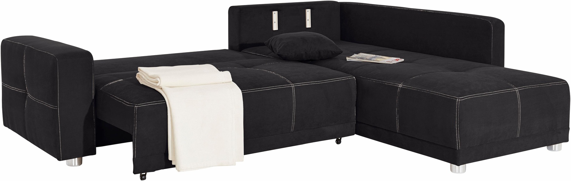 Places of Style Ecksofa, mit Bettfunktion und Bettkasten, wahlweise mit 1 oder 3 Kopfstützen