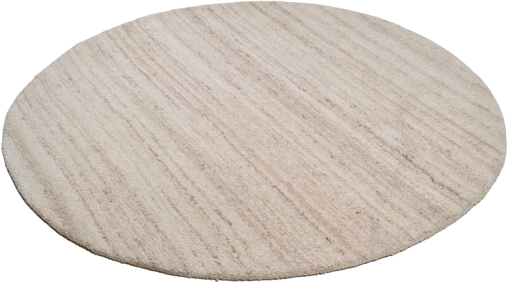 Wollteppich, »Royal Berber Uni«, THEKO, rund, Höhe 18 mm, handgetuftet