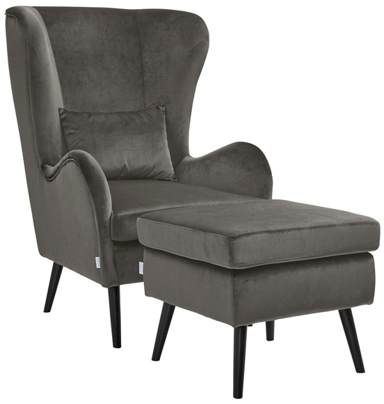 Guido Maria Kretschmer Home&Living Sessel »Salla«, wahlweise mit oder ohne Hocker, grosser Sessel: Masse B/T/H: 78/94/118 cm, Bezug auch in Luxus-Microfaser in Teddyfelloptik