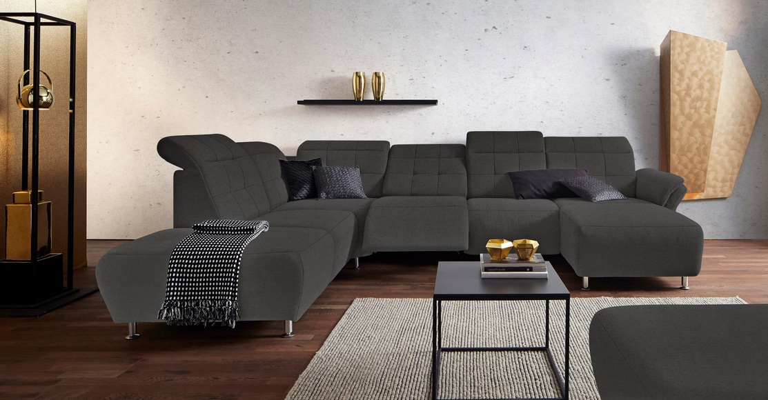 Places of Style Wohnlandschaft »Manhattan«, 2 Sitze mit elektrischer Relaxfunktion, verstellbare Armlehnen