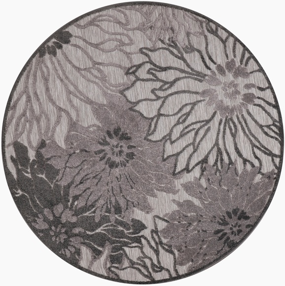 Sanat Teppich »Floral 2«, rund, 6 mm Höhe, In- und Outdoor geeignet, florales Design, Balkon, Terasse