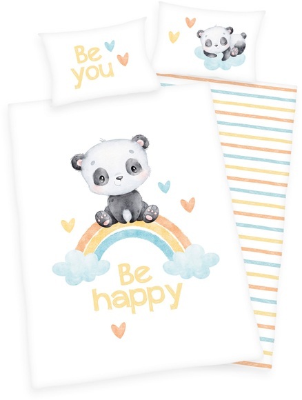 Baby Best Babybettwäsche »Regenbogen Panda«, (2 tlg.), mit liebevollem Motiv