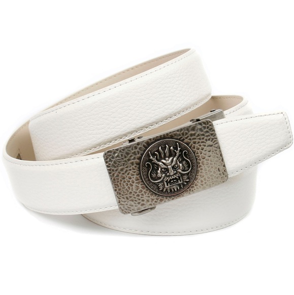 Anthoni Crown 3, 4 cm Automatik Ledergürtel in Weiss
