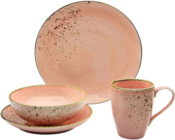 CreaTable Frühstücks-Set ´´Vintage Garden´´ (4-tlg.), Steinzeug