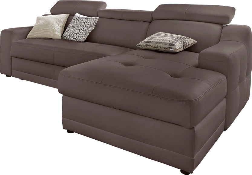 exxpo - sofa fashion Ecksofa, mit Köpf- bzw. Rückenverstellung, wahlweise mit Bettfunktion und Bettkasten