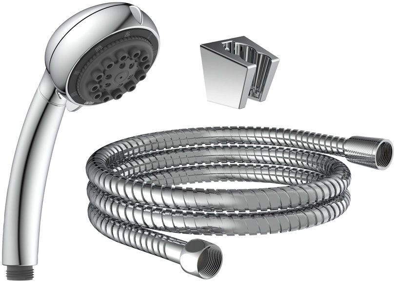 Schütte Brausegarnitur »VITAL«, Überkopfbrausset Duschsäule Brauseset, Duschkopf mit Schlauch und Halterung, Handbrause mit 8 Funktionen, Duschsystem ohne Armatur, Duschbrause Chrom