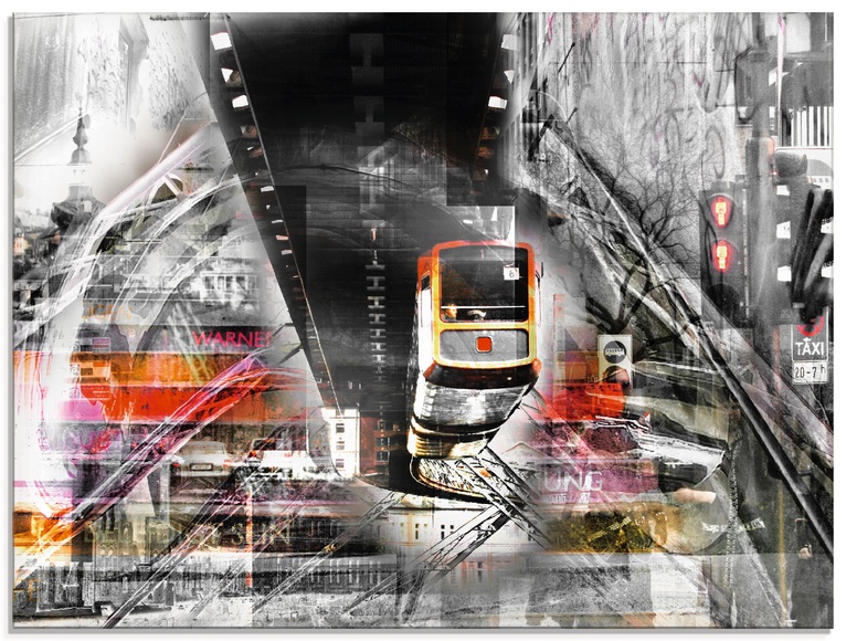 Artland Glasbild »City Collage«