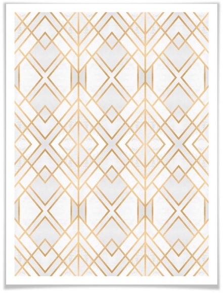 Wall-Art Poster »Goldene Geometrie«, Schriftzug, (1 St.)