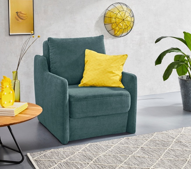 INOSIGN Sessel »Tiny Alpha Sessel«, Sessel mit integriertem Hocker, der bei Bedarf extra gestellt werden kann